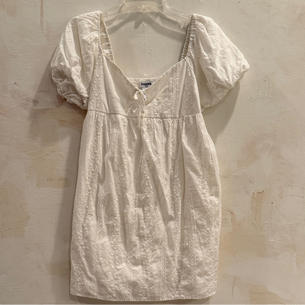 RSQ White Textured Mini Dress